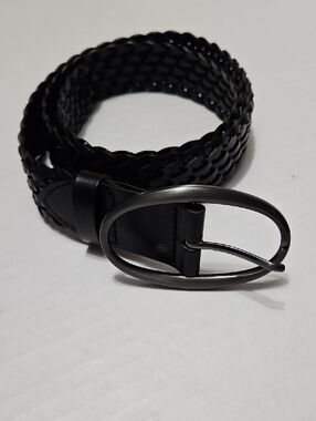 Gap Black Wide Woven Lightweight Belt With Large Buckle Size S
